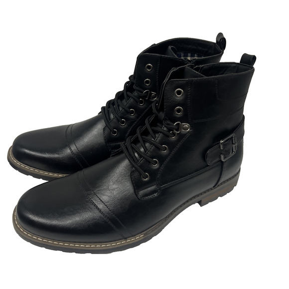 Bruno Marc Philly-5 Black Lace Zip Up Combat Ankle Boots Mens US 13 New main image 4